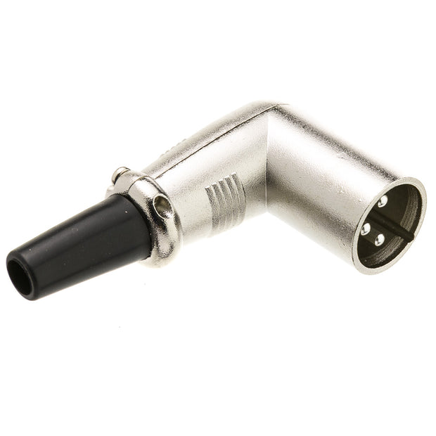XLR Male Connector, Right Angle, Solder type, 3 Conductor
