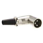 XLR Male Connector, Right Angle, Solder type, 3 Conductor