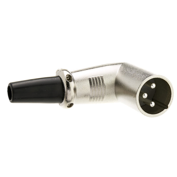 XLR Male Connector, Right Angle, Solder type, 3 Conductor
