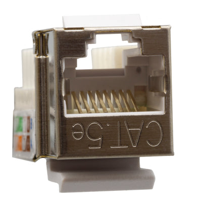 Slimline Shielded Cat5e Keystone Jack, RJ45 Female to 110 Punch Down