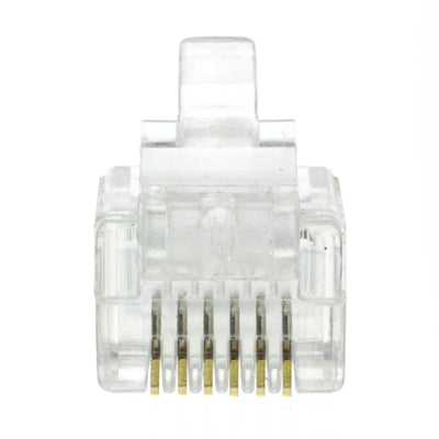 Phone/Data RJ12 Crimp Connectors for Flat Wire, 6P6C, 50 pieces