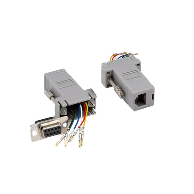 Modular Adapter, Gray, DB9 Female to RJ12 Jack