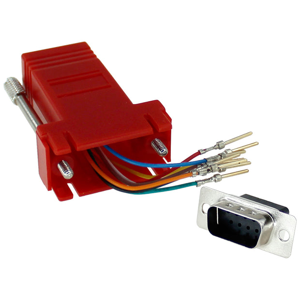Modular Adapter, DB9 Male to RJ45 Jack