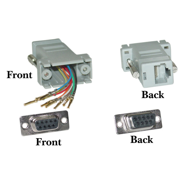 Modular Adapter, DB9 Female to RJ45 Jack