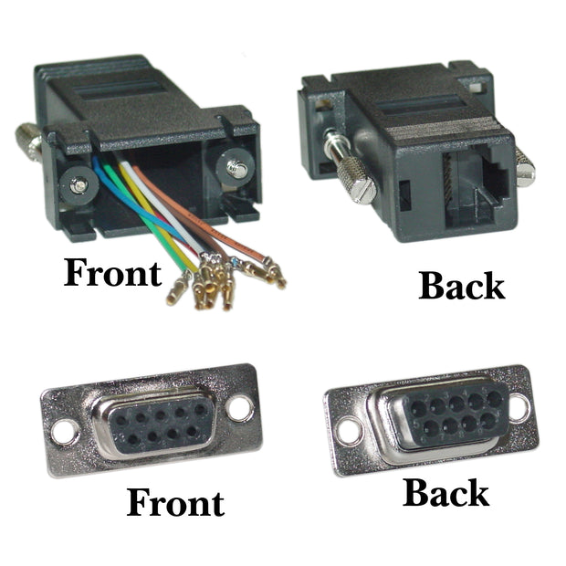 Modular Adapter, DB9 Female to RJ45 Jack