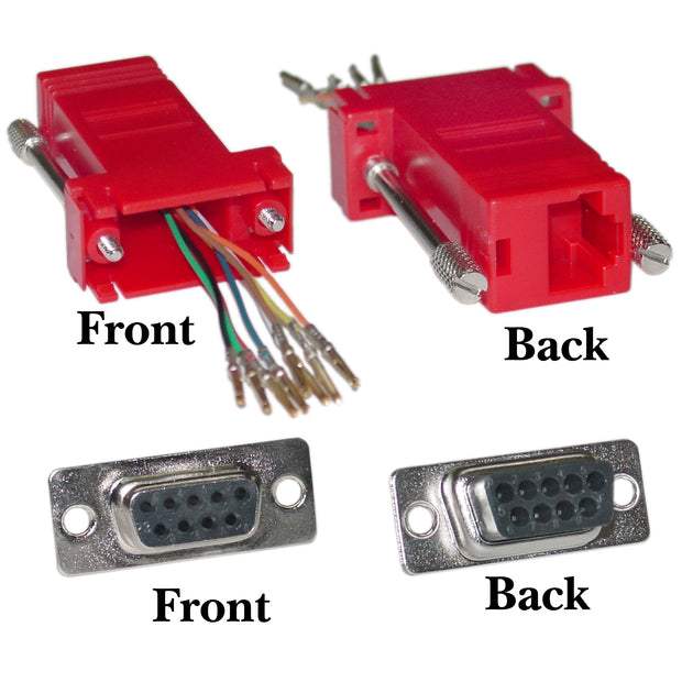 Modular Adapter, DB9 Female to RJ45 Jack