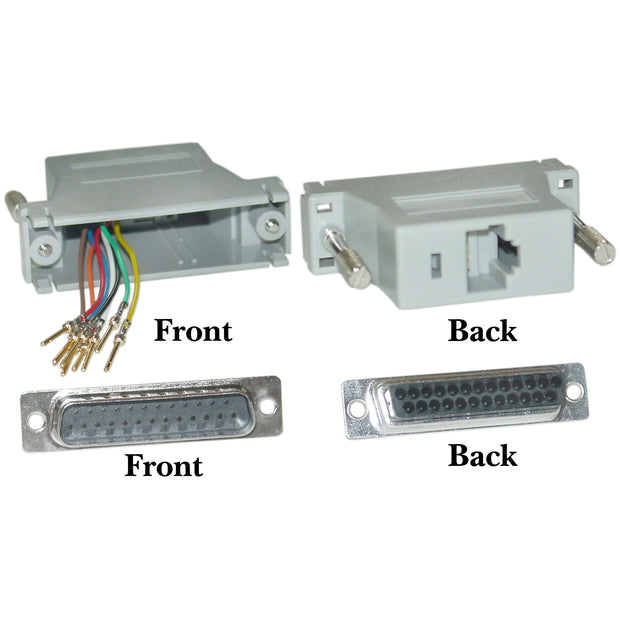 Modular Adapter, DB25 Male to RJ45