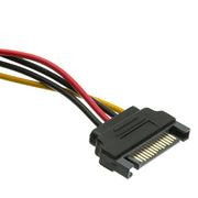 SATA Power Y Cable, Serial ATA Male to Dual Serial ATA Female, 15 Pin SATA Power, 14 inch