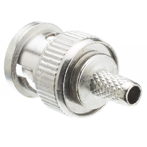 RG58 Solid Core BNC Male Crimp Connector, 50 Ohm, 3 Piece Set