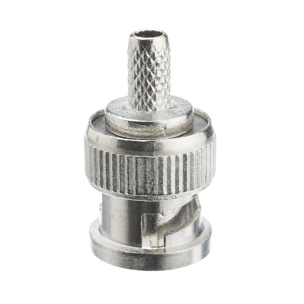 RG58 Solid Core BNC Male Crimp Connector, 50 Ohm, 3 Piece Set