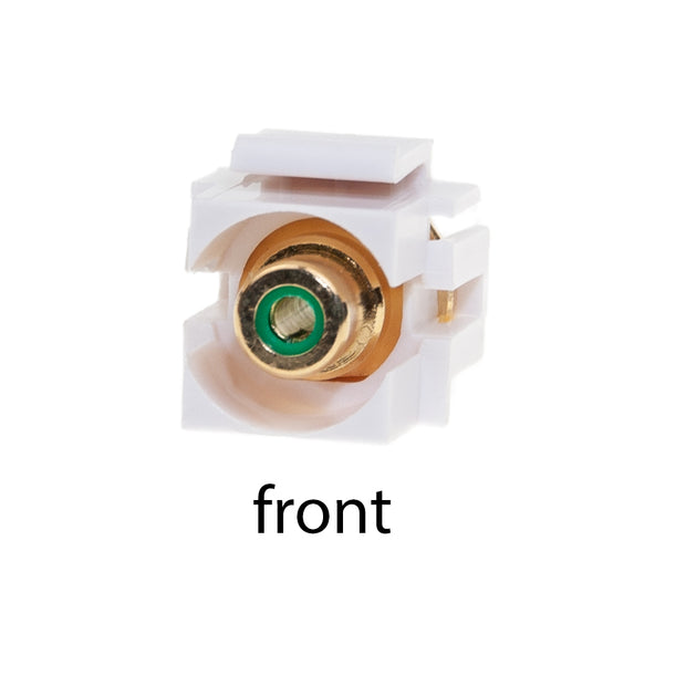 Keystone Insert, White, Recessed RCA Female Coupler (Blue RCA)
