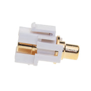 Keystone Insert, White, Recessed RCA Female Coupler (Blue RCA)