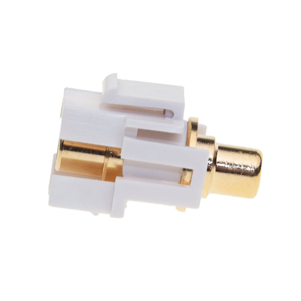 Keystone Insert, White, Recessed RCA Female Coupler (Blue RCA)