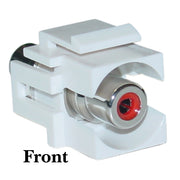 Keystone Insert, White, Recessed RCA Female Coupler (Blue RCA)