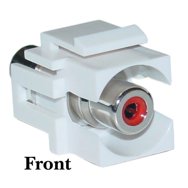 Keystone Insert, White, Recessed RCA Female Coupler (Blue RCA)