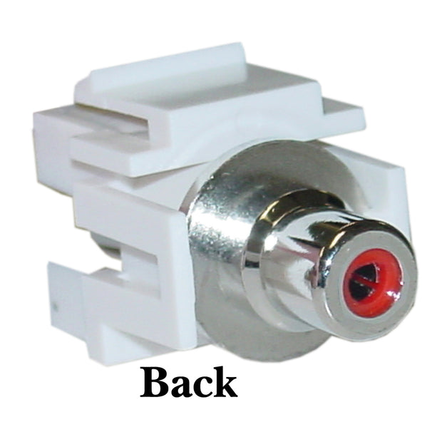 Keystone Insert, White, Recessed RCA Female Coupler (Blue RCA)