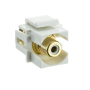 Keystone Insert, White, Recessed RCA Female Coupler (Blue RCA)