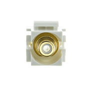 Keystone Insert, White, Recessed RCA Female Coupler (Blue RCA)