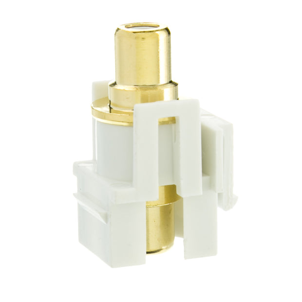 Keystone Insert, White, Recessed RCA Female Coupler (Blue RCA)