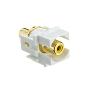 Keystone Insert, White, Recessed RCA Female Coupler (Blue RCA)