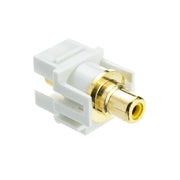 Keystone Insert, White, Recessed RCA Female Coupler (Blue RCA)