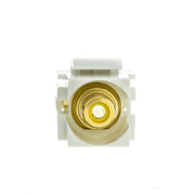 Keystone Insert, White, Recessed RCA Female Coupler (Blue RCA)