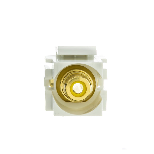 Keystone Insert, White, Recessed RCA Female Coupler (Blue RCA)