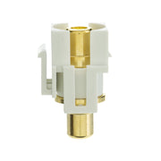 Keystone Insert, White, Recessed RCA Female Coupler (Blue RCA)