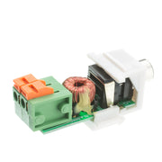Keystone Insert, White, RCA Female to Balun over twisted pair (Black RCA), Working Distance 350 foot