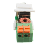 Keystone Insert, White, RCA Female to Balun over twisted pair (Black RCA), Working Distance 350 foot