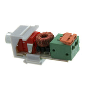 Keystone Insert, White, RCA Female to Balun over twisted pair (Black RCA), Working Distance 350 foot