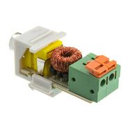 Keystone Insert, White, RCA Female to Balun over twisted pair (Black RCA), Working Distance 350 foot