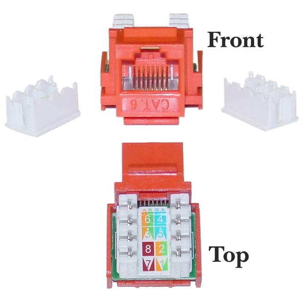 Slimline Cat6 Keystone Jack, RJ45 Female to 110 Punch Down