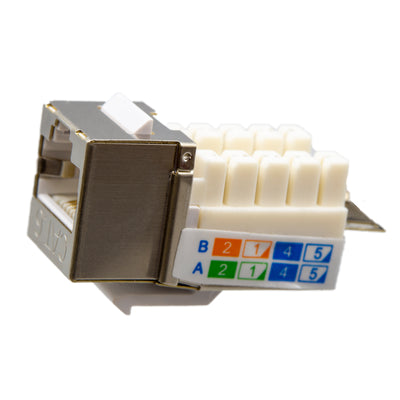 Slimline Shielded Cat6 Keystone Jack, RJ45 Female to 110 Punch Down