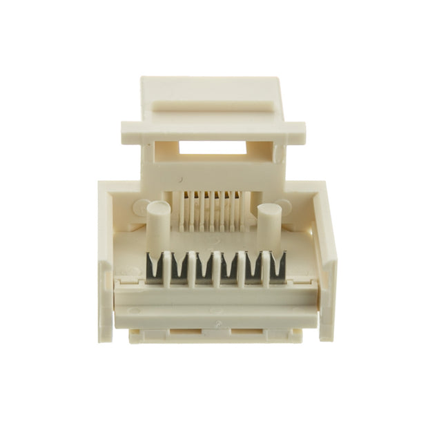 Keystone Insert, White, Phone Jack, Tooless, RJ11 / RJ12 Female to Wire Insert