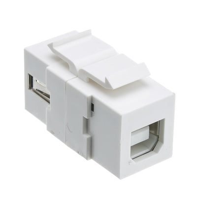 Keystone Insert, White, USB 2.0 Type A Female To Type B Female Adapter (Reversible)