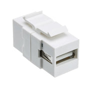 Keystone Insert, White, USB 2.0 Type A Female To Type B Female Adapter (Reversible)