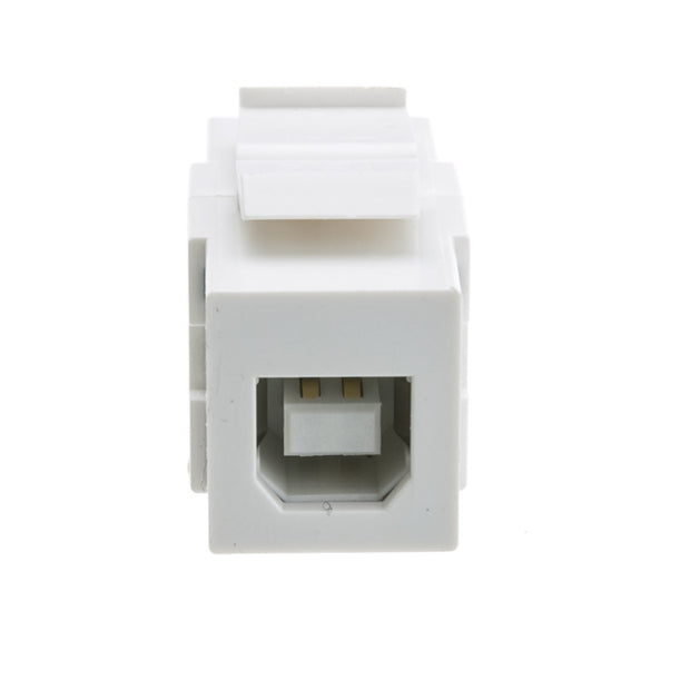 Keystone Insert, White, USB 2.0 Type A Female To Type B Female Adapter (Reversible)