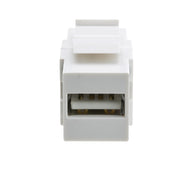 Keystone Insert, White, USB 2.0 Type A Female To Type B Female Adapter (Reversible)