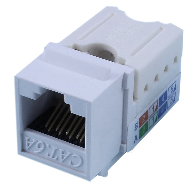 Slimline Cat6a Keystone Jack, RJ45 Female to 110 Punch Down