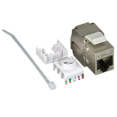 Shielded Cat6a Keystone Jack, Toolless, RJ45 Female