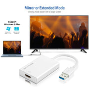 USB 2.0/3.0 to HDMI Adapter with Audio, Add Extra Monitor to Computer/Laptop, Hassle Free