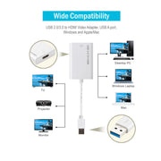 USB 2.0/3.0 to HDMI Adapter with Audio, Add Extra Monitor to Computer/Laptop, Hassle Free