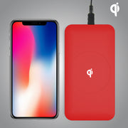 Wireless Qi Cellphone Charger Red Rubber Oil Coated