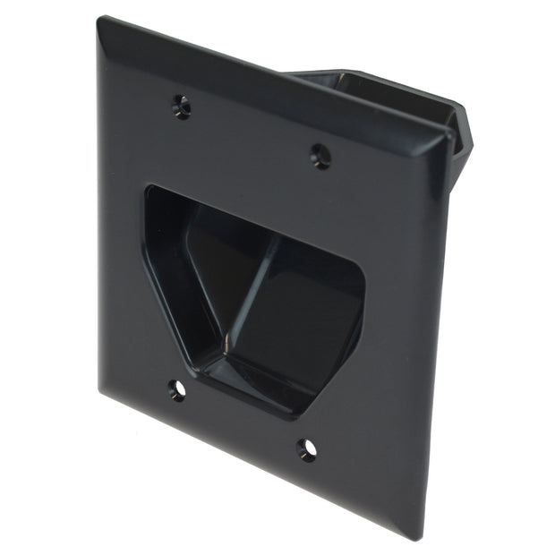 2-Gang Recessed Low Voltage Cable Plate