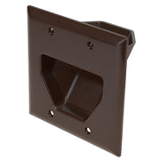 2-Gang Recessed Low Voltage Cable Plate