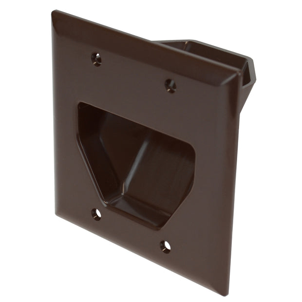 2-Gang Recessed Low Voltage Cable Plate