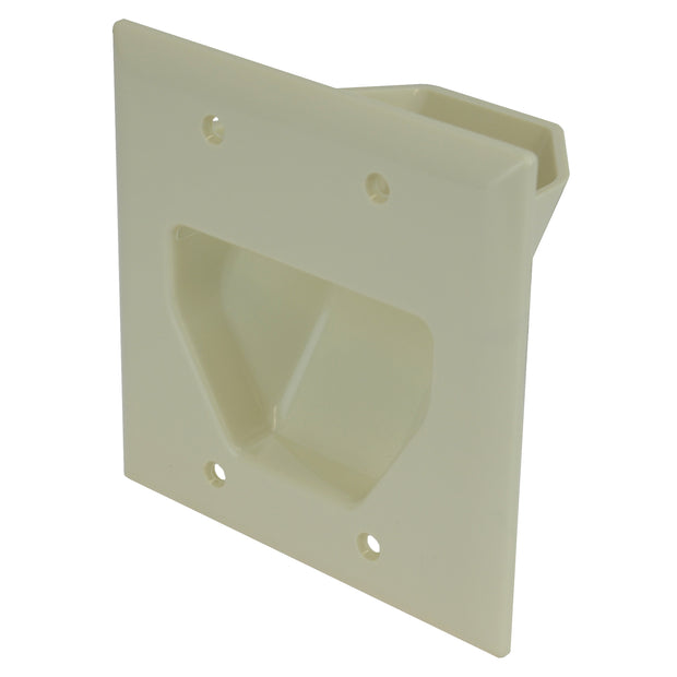 2-Gang Recessed Low Voltage Cable Plate