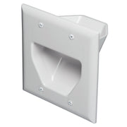 2-Gang Recessed Low Voltage Cable Plate