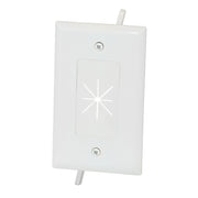 Easy Mount Series Single Gang Cable Passthrough Wall Plate with Flexible Opening